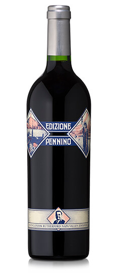 Bottle of Edizione Pennino Zinfandel 2018 red wine.